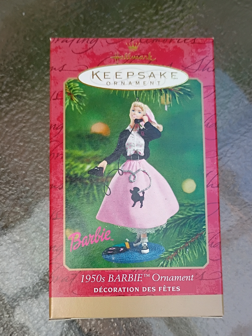 Hallmark 1950s Barbie Ornament - Pink, Black, White
